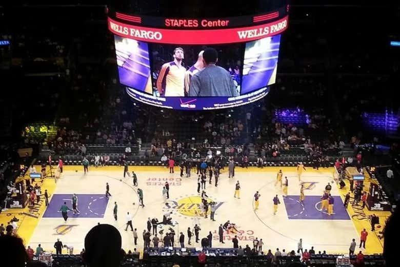 Durante una partita dei Los Angeles Lakers